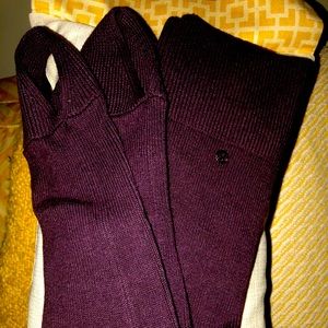 Lulu Lemon Studio Thigh High Socks in Burgunndy
